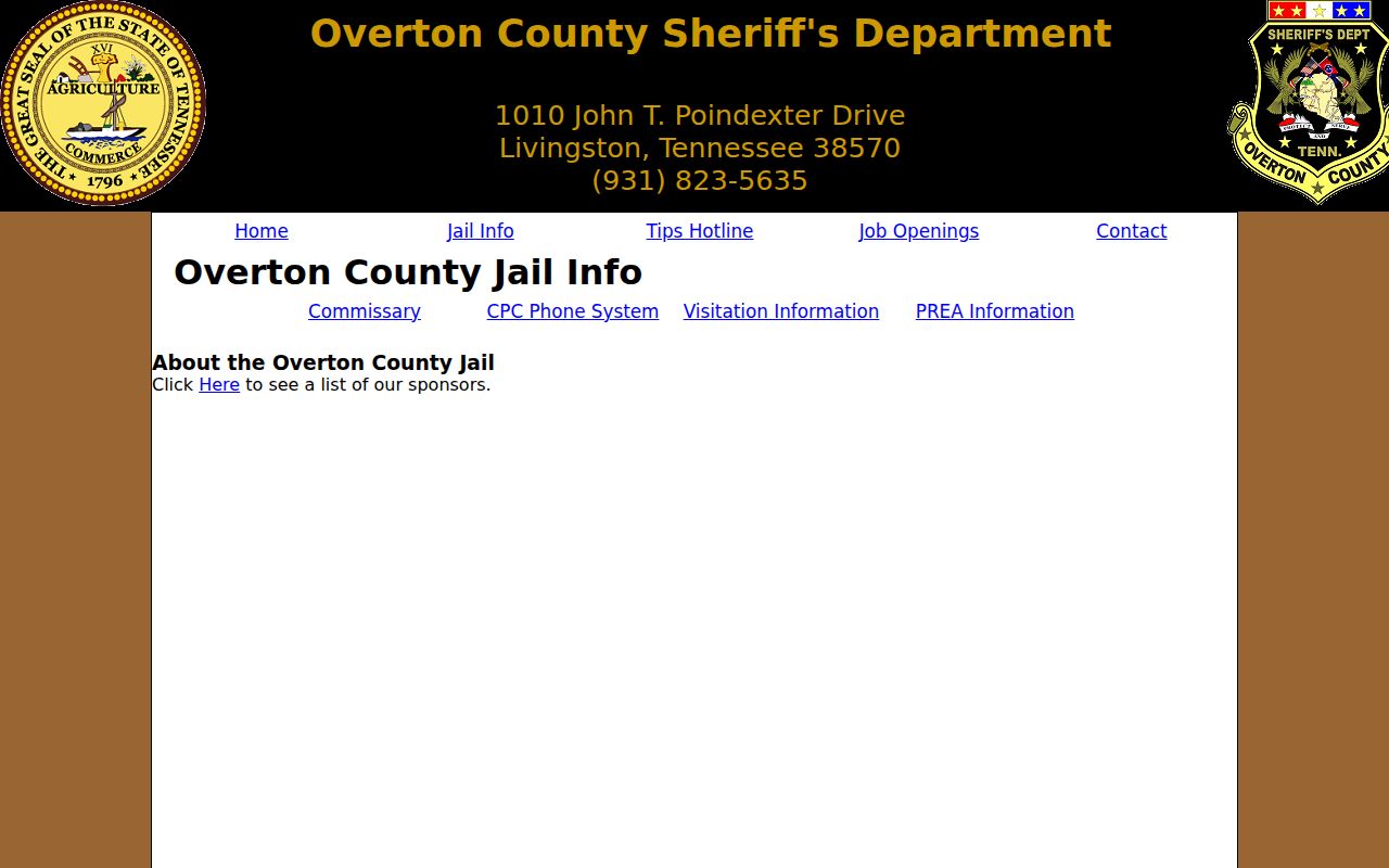 Overton County arrest and jail information hub