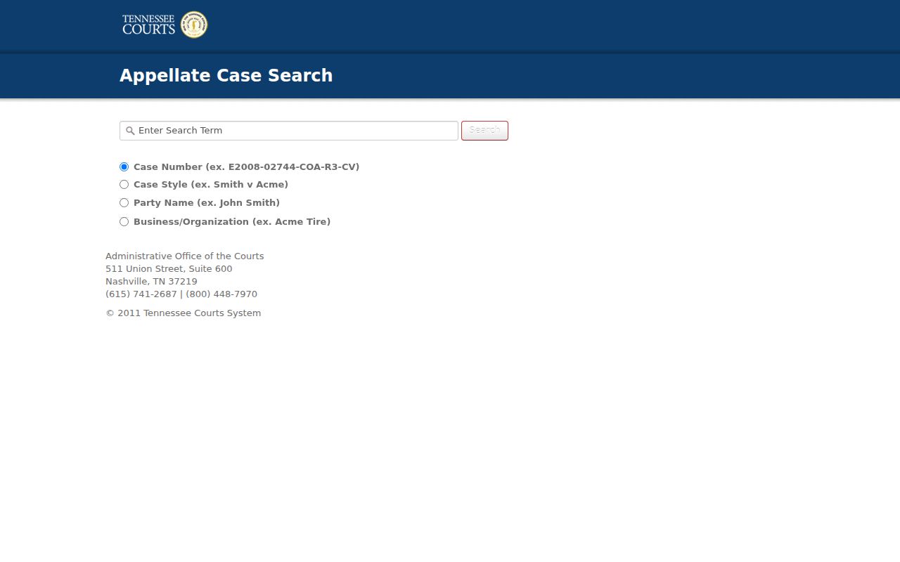 Overton County criminal appeal search in Tennessee Public Case History
