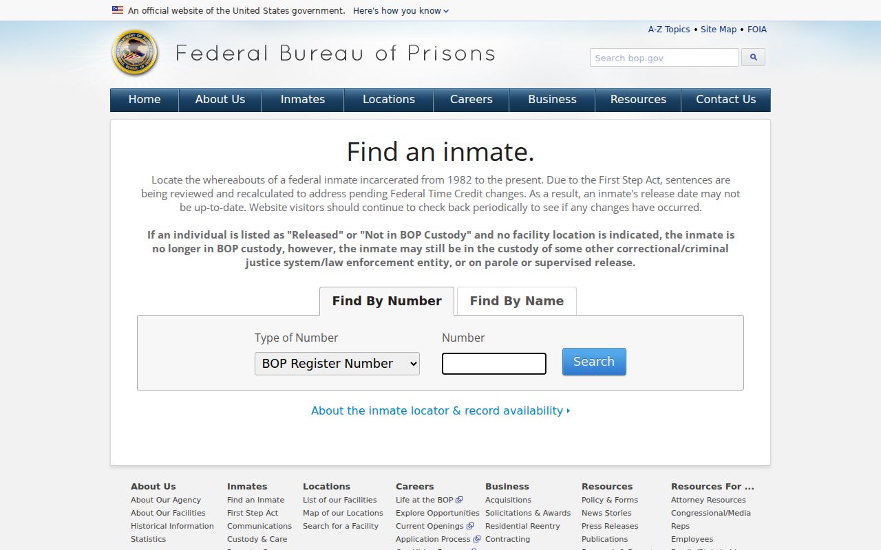 Federal custody record lookup for an Overton County criminal history search